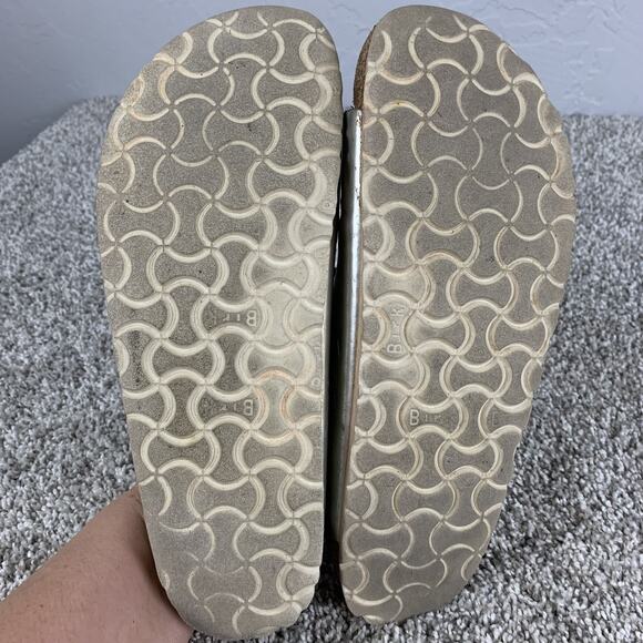 Birkenstock Arizona Shoes Womens Size 9 Silver Sandals Buckle Made in Germany - Picture 8 of 9